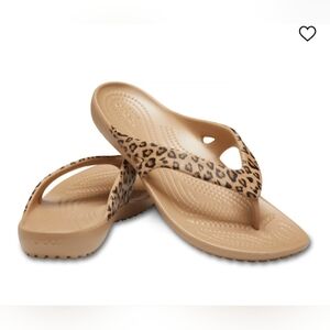 Crocs Kaydee II Leopard Flip Flop Thong Sandals Women's Size 11
